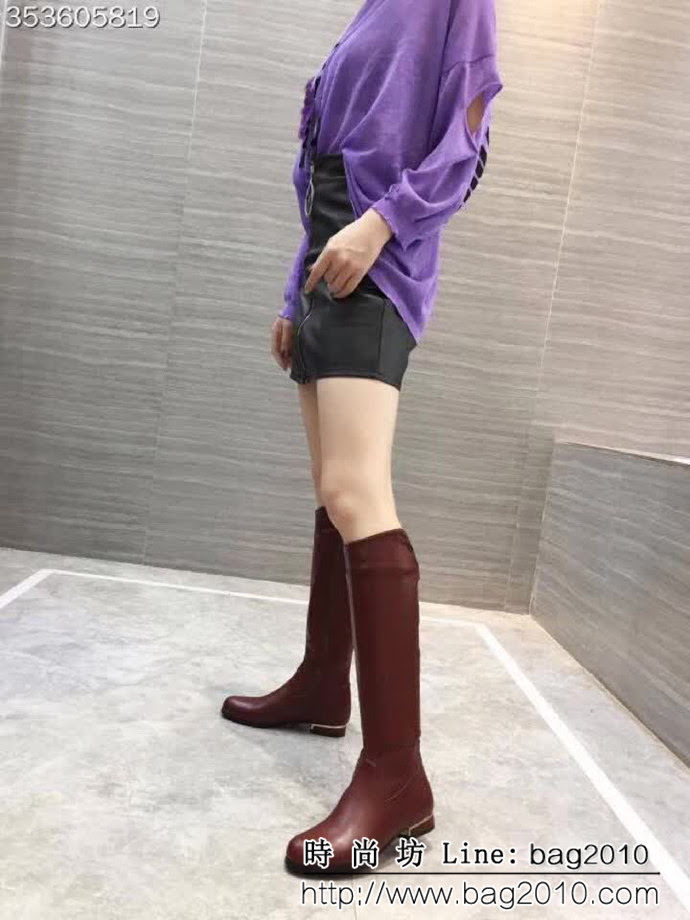 CHANEL香奈兒 2018引領時尚圈 suer有型 彈力皮拼羊絨尼 16寸長靴 QZS2554